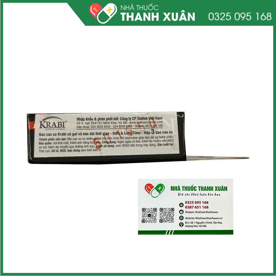 Bao cao su Krabi có gai và kéo dài thời gian - Dots &amp; Long Time
